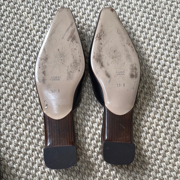 Tom Ford Era Gucci Vintage Black Leather Mules - Picture 6 of 8